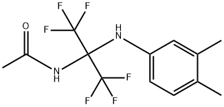 N-[1-(3,4-dimethylanilino)-2,2,2-trifluoro-1-(trifluoromethyl)ethyl]acetamide Struktur