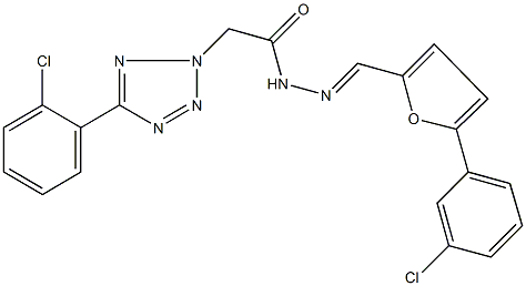 N'-{[5-(3-chlorophenyl)-2-furyl]methylene}-2-[5-(2-chlorophenyl)-2H-tetraazol-2-yl]acetohydrazide Struktur