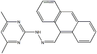 9-anthracenecarbaldehyde (4,6-dimethyl-2-pyrimidinyl)hydrazone Struktur