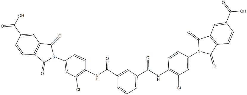 2-{4-[(3-{[4-(5-carboxy-1,3-dioxo-1,3-dihydro-2H-isoindol-2-yl)-2-chloroanilino]carbonyl}benzoyl)amino]-3-chlorophenyl}-1,3-dioxo-5-isoindolinecarboxylic acid Struktur