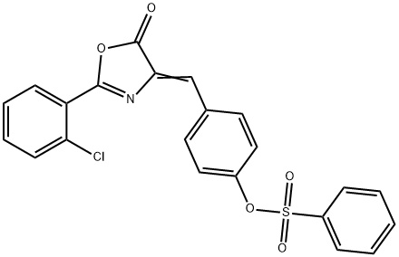 4-[(2-(2-chlorophenyl)-5-oxo-1,3-oxazol-4(5H)-ylidene)methyl]phenyl benzenesulfonate Struktur