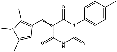 1-(4-methylphenyl)-2-thioxo-5-[(1,2,5-trimethyl-1H-pyrrol-3-yl)methylene]dihydro-4,6(1H,5H)-pyrimidinedione Struktur