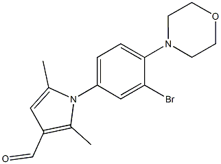 1-(3-bromo-4-morpholin-4-ylphenyl)-2,5-dimethyl-1H-pyrrole-3-carbaldehyde Struktur