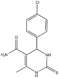 4-(4-chlorophenyl)-6-methyl-2-thioxo-1,2,3,4-tetrahydro-5-pyrimidinecarboxamide Struktur