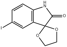 5-iodo-1,3-dihydro-2-oxospiro[2H-indole-3,2'-(1,3)-dioxolane] Struktur