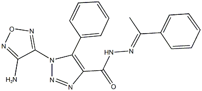 1-(4-amino-1,2,5-oxadiazol-3-yl)-5-phenyl-N'-(1-phenylethylidene)-1H-1,2,3-triazole-4-carbohydrazide Struktur