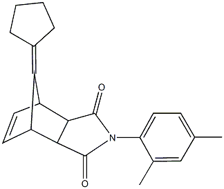 10-cyclopentylidene-4-(2,4-dimethylphenyl)-4-azatricyclo[5.2.1.0~2,6~]dec-8-ene-3,5-dione Struktur