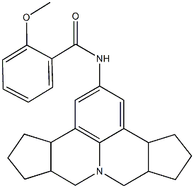 N-(3b,4,5,6,6a,7,9,9a,10,11,12,12a-dodecahydrocyclopenta[c]cyclopenta[4,5]pyrido[3,2,1-ij]quinolin-2-yl)-2-methoxybenzamide Struktur