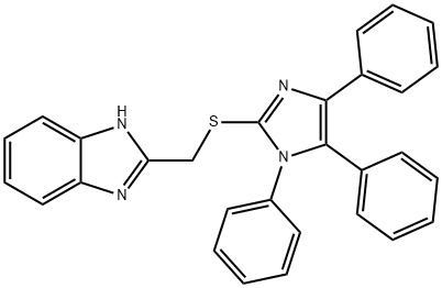 1H-benzimidazol-2-ylmethyl 1,4,5-triphenyl-1H-imidazol-2-yl sulfide Struktur