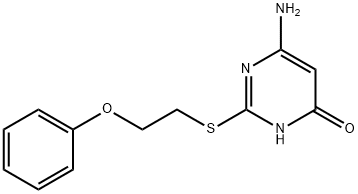 6-amino-2-[(2-phenoxyethyl)sulfanyl]pyrimidin-4(3H)-one Struktur