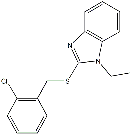 2-chlorobenzyl 1-ethyl-1H-benzimidazol-2-yl sulfide Struktur