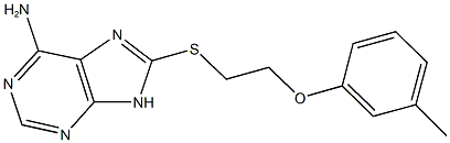 8-{[2-(3-methylphenoxy)ethyl]sulfanyl}-9H-purin-6-amine Struktur