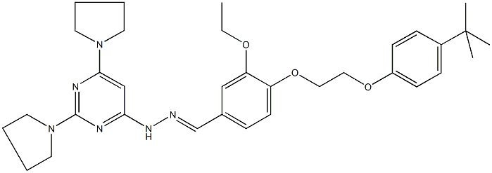 4-[2-(4-tert-butylphenoxy)ethoxy]-3-ethoxybenzaldehyde (2,6-dipyrrolidin-1-ylpyrimidin-4-yl)hydrazone Struktur