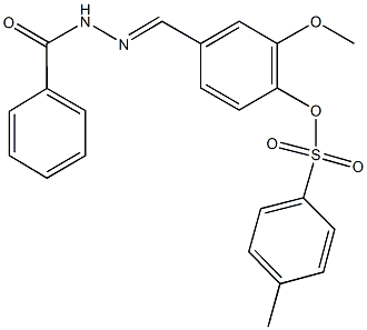 4-(2-benzoylcarbohydrazonoyl)-2-methoxyphenyl 4-methylbenzenesulfonate Struktur