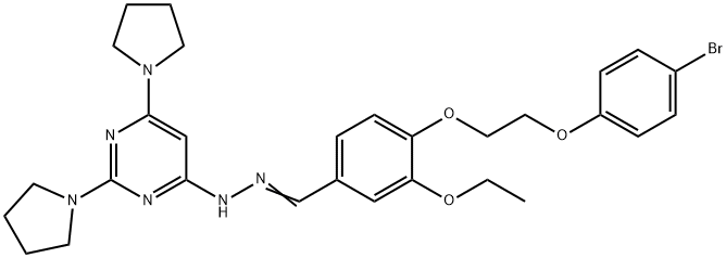 4-[2-(4-bromophenoxy)ethoxy]-3-ethoxybenzaldehyde (2,6-dipyrrolidin-1-ylpyrimidin-4-yl)hydrazone Struktur