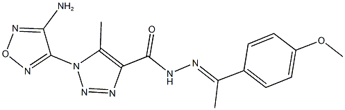 1-(4-amino-1,2,5-oxadiazol-3-yl)-N'-[1-(4-methoxyphenyl)ethylidene]-5-methyl-1H-1,2,3-triazole-4-carbohydrazide Struktur