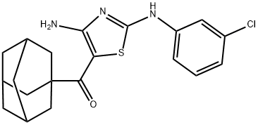 1-adamantyl[4-amino-2-(3-chloroanilino)-1,3-thiazol-5-yl]methanone Struktur