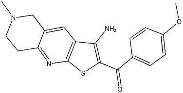 (3-amino-6-methyl-5,6,7,8-tetrahydrothieno[2,3-b][1,6]naphthyridin-2-yl)(4-methoxyphenyl)methanone Struktur