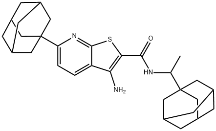 6-(1-adamantyl)-N-[1-(1-adamantyl)ethyl]-3-aminothieno[2,3-b]pyridine-2-carboxamide Struktur