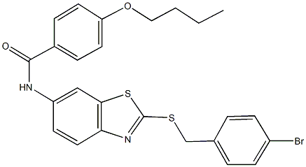 N-{2-[(4-bromobenzyl)sulfanyl]-1,3-benzothiazol-6-yl}-4-butoxybenzamide Struktur