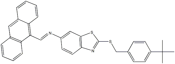 N-(9-anthrylmethylene)-N-{2-[(4-tert-butylbenzyl)sulfanyl]-1,3-benzothiazol-6-yl}amine Struktur