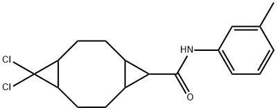 10,10-dichloro-N-(3-methylphenyl)tricyclo[7.1.0.0~4,6~]decane-5-carboxamide Struktur