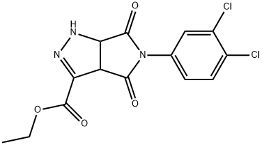 ethyl 5-(3,4-dichlorophenyl)-4,6-dioxo-1,3a,4,5,6,6a-hexahydropyrrolo[3,4-c]pyrazole-3-carboxylate Struktur