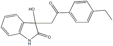 3-[2-(4-ethylphenyl)-2-oxoethyl]-3-hydroxy-1,3-dihydro-2H-indol-2-one Struktur