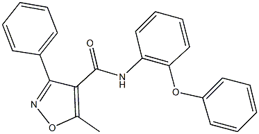 5-methyl-N-(2-phenoxyphenyl)-3-phenyl-4-isoxazolecarboxamide Struktur