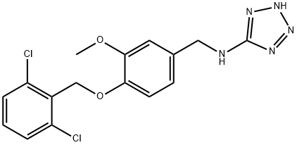 N-{4-[(2,6-dichlorobenzyl)oxy]-3-methoxybenzyl}-N-(2H-tetraazol-5-yl)amine Struktur