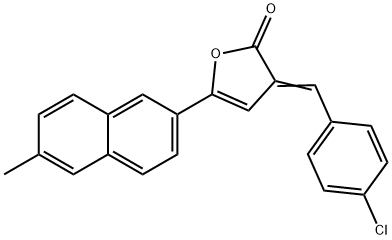 3-(4-chlorobenzylidene)-5-(6-methyl-2-naphthyl)-2(3H)-furanone Struktur