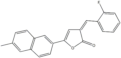 3-(2-fluorobenzylidene)-5-(6-methyl-2-naphthyl)-2(3H)-furanone Struktur