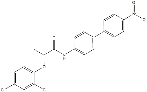 2-(2,4-dichlorophenoxy)-N-{4'-nitro[1,1'-biphenyl]-4-yl}propanamide Struktur