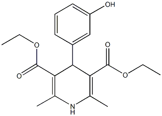 diethyl 4-(3-hydroxyphenyl)-2,6-dimethyl-1,4-dihydro-3,5-pyridinedicarboxylate Struktur