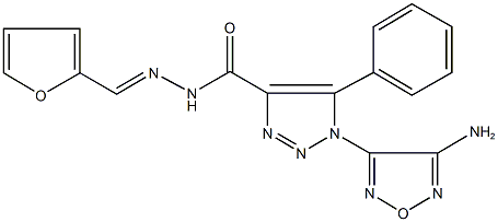 1-(4-amino-1,2,5-oxadiazol-3-yl)-N'-(2-furylmethylene)-5-phenyl-1H-1,2,3-triazole-4-carbohydrazide Struktur