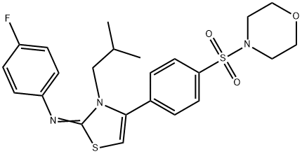 4-fluoro-N-(3-isobutyl-4-[4-(4-morpholinylsulfonyl)phenyl]-1,3-thiazol-2(3H)-ylidene)aniline Struktur