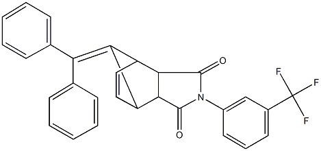 10-(diphenylmethylene)-4-[3-(trifluoromethyl)phenyl]-4-azatricyclo[5.2.1.0~2,6~]dec-8-ene-3,5-dione Struktur