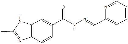 2-methyl-N'-(2-pyridinylmethylene)-1H-benzimidazole-6-carbohydrazide Struktur