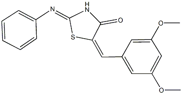 5-(3,5-dimethoxybenzylidene)-2-(phenylimino)-1,3-thiazolidin-4-one Struktur