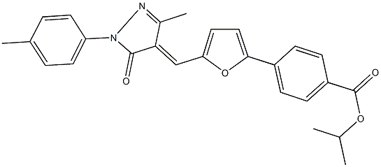 isopropyl 4-(5-{[3-methyl-1-(4-methylphenyl)-5-oxo-1,5-dihydro-4H-pyrazol-4-ylidene]methyl}-2-furyl)benzoate Struktur