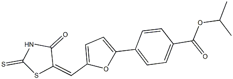 isopropyl 4-{5-[(4-oxo-2-thioxo-1,3-thiazolidin-5-ylidene)methyl]-2-furyl}benzoate Struktur