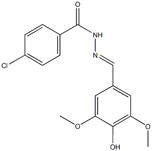 4-chloro-N'-(4-hydroxy-3,5-dimethoxybenzylidene)benzohydrazide Struktur