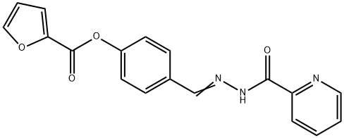 4-[2-(2-pyridinylcarbonyl)carbohydrazonoyl]phenyl 2-furoate Struktur