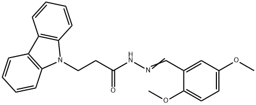 3-(9H-carbazol-9-yl)-N'-(2,5-dimethoxybenzylidene)propanohydrazide Struktur