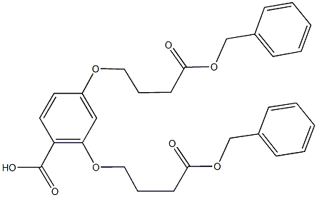 2,4-bis[4-(benzyloxy)-4-oxobutoxy]benzoic acid Struktur