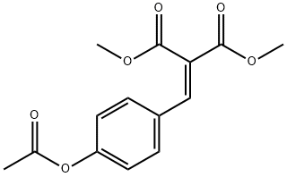 dimethyl 2-[4-(acetyloxy)phenyl]-1,1-ethylenedicarboxylate Struktur