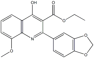 ethyl 2-(1,3-benzodioxol-5-yl)-4-hydroxy-8-methoxy-3-quinolinecarboxylate Struktur