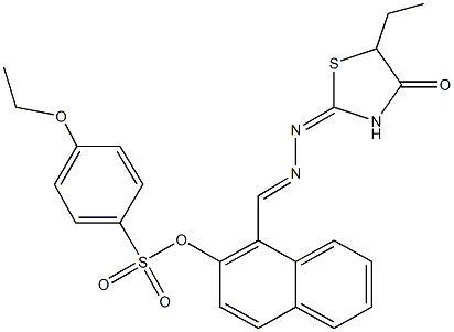 1-[2-(5-ethyl-4-oxo-1,3-thiazolidin-2-ylidene)carbohydrazonoyl]-2-naphthyl 4-ethoxybenzenesulfonate Struktur