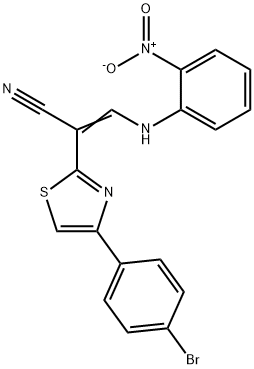 2-[4-(4-bromophenyl)-1,3-thiazol-2-yl]-3-{2-nitroanilino}acrylonitrile Struktur