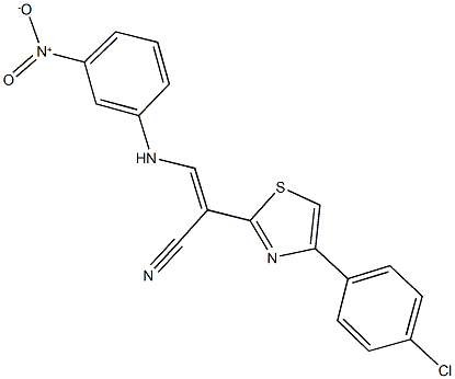 2-[4-(4-chlorophenyl)-1,3-thiazol-2-yl]-3-{3-nitroanilino}acrylonitrile Struktur